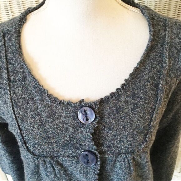 IZOD Blue Heathered Cottage-core Button Cardigan M - Picture 6 of 8